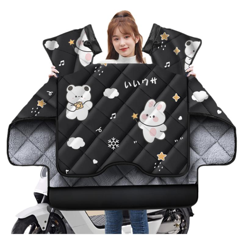 爱玛专用电动车挡风被冬季天加绒加厚款电瓶车四季通用防水防风罩