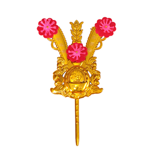 潮汕金花 红绸插香炉塑料花拜神拜佛摆件家用招财财花锦花神花