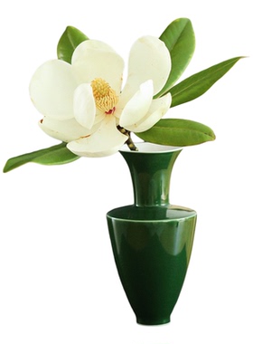 雅辑 君子瓶。高温陶瓷花瓶花器 家居摆件桌面茶席花插 碧绿山紫
