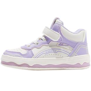 回力女童棉鞋2025冬季新款皮面儿童运动鞋女孩加绒高帮舒适跑步鞋