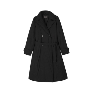 LESS冬干练气场风衣式羽绒衣女西装领宽松长款羽绒服2O0C10690