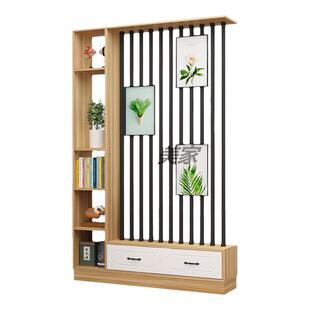 轻奢入户门屏风隔断2024新款现代简约遮挡客厅双面装饰玄关置物架