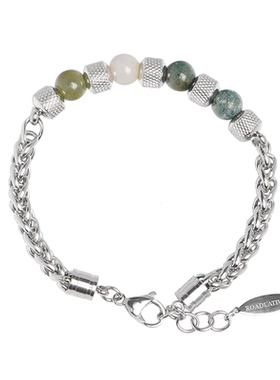 ROADLATIVE天然石珠拼接钛钢手链