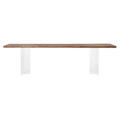 山野木戏｜悬浮桌  实木大板桌白蜡木餐桌原木亚克力茶桌书桌北欧