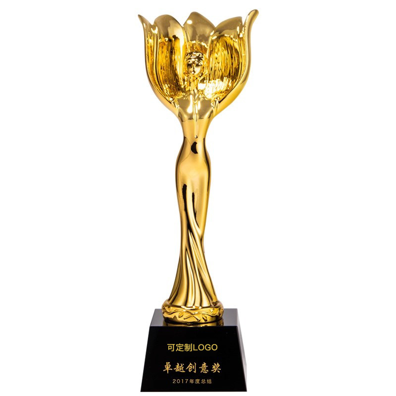 奥斯卡小金人奖杯定制创意水晶定做公司年会颁奖树脂奖杯制作刻字