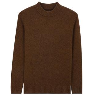 MindBridge【绵羊毛】2025年休闲半高领羊毛衫冬男士简约纯色毛衣