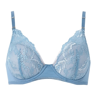华歌尔Wing内衣女上托舒适聚拢日系蕾丝夏季薄款透气性感文胸罩ME