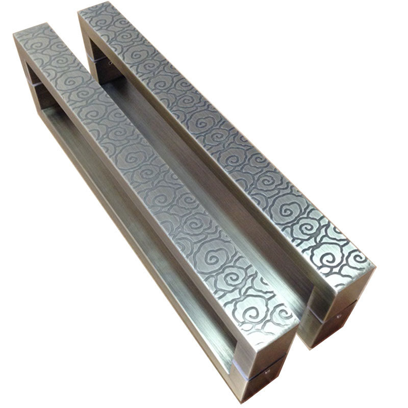 中式仿古祥云大门拉手 现代玻璃门木门不锈钢把手 豪华酒店拉手