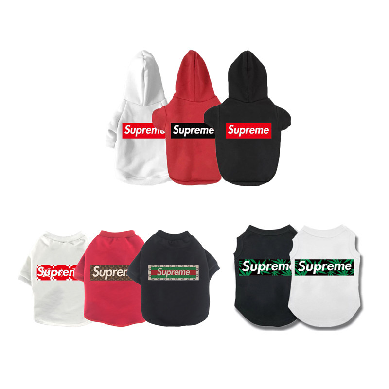 宠物潮牌帽衫卫衣supreme 狗狗猫咪26款春秋季巴哥法斗泰迪衣服
