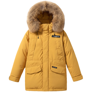 胖mm大码羽绒服200斤女中长款2025新款防寒 抽绳收腰加厚保暖外套