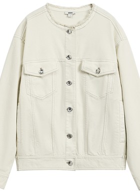 【新品】JASON WU 新款无领牛仔通勤百搭上衣外套夹克女
