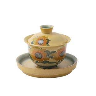 窑变可悬停旋转三才盖碗女士单个高档泡茶碗茶杯2026新款功夫茶具