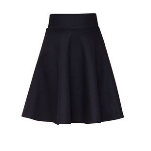 大码半身裙女秋冬胖mm松紧高腰百褶蓬蓬伞裙t黑色大摆a字显瘦短裙