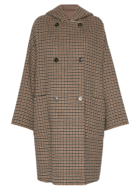 【秋冬新降】Weekend MaxMara 26女装羊毛格纹连帽大衣5016026206