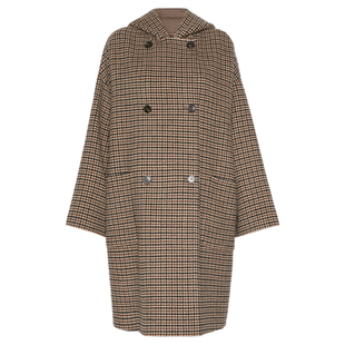【秋冬新降】Weekend MaxMara 26女装羊毛格纹连帽大衣5016026206