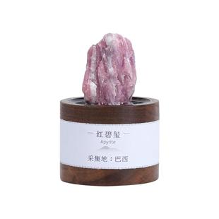 天纵晶华天然水晶矿石标本手工胡桃木创意摆件萤石矿物滴胶摆饰