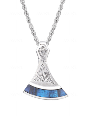 AWNL霖奈战斧光谱石项链