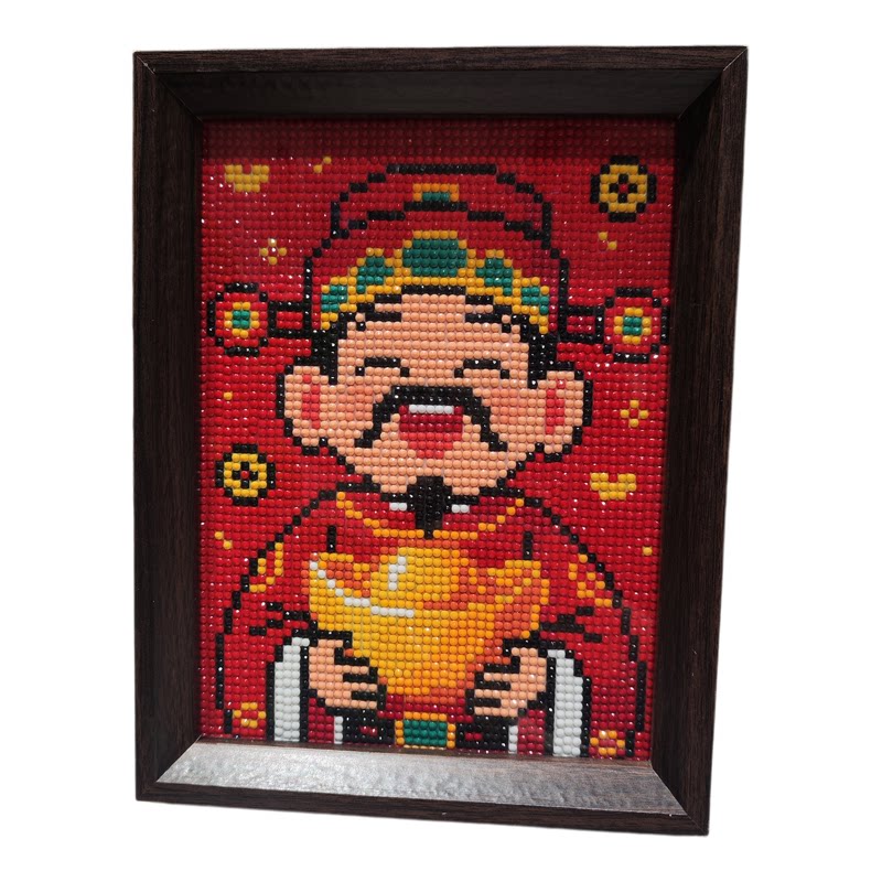 钻石画财神【送画框】手工贴钻