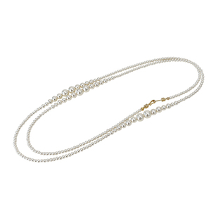 方糖家 秋冬渐变纤细白珍珠毛衣链长款轻奢小众项链新款2026爆款