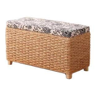 草编收纳凳儿童玩具衣物整理换鞋凳可坐人坐箱门厅客厅沙发凳搁脚