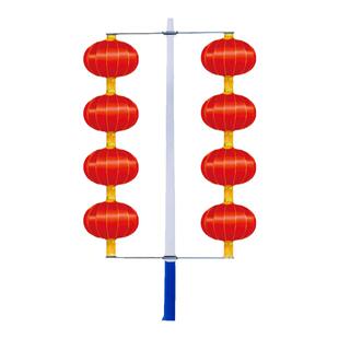 25年新款春节灯笼户外防水绸缎电线杆马路灯杆灯笼连串灯笼支架