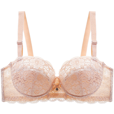 薄款简约软钢圈纯棉聚拢大胸显小