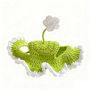 宠物编织帽子猫咪头套可爱搞怪猪八戒狗狗头饰兔耳朵波浪帽檐装饰