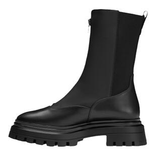 SW BEDFORD ZIP BOOTIE 粗跟拉链短靴女沟纹厚底切尔西靴女