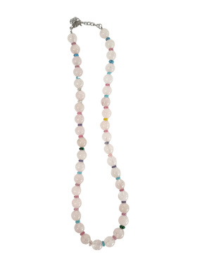 三环路天然粉水晶串珠项链