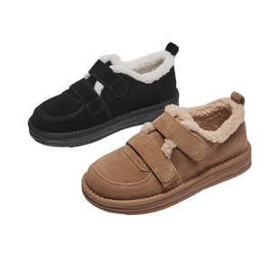 热风厚底雪地靴女2025年冬季新款加绒加厚魔术贴棉鞋保暖百搭女鞋