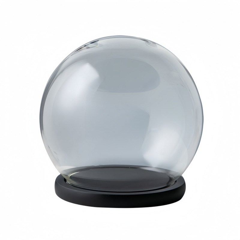 圆球形透明防尘玻璃罩黑漆底座永生花泡泡玛特手办展示罩摆件包邮