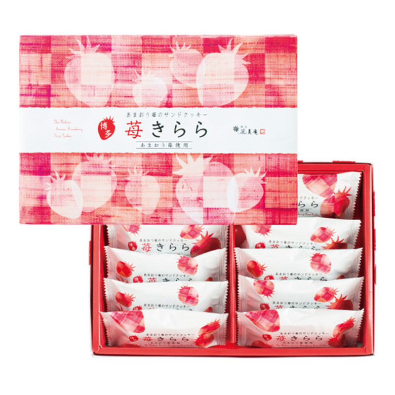 日本博多风美夹心饼干冬季草莓