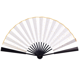 崇星宣纸折扇书法题字空白扇子可定制中国风男纸扇白洒金扇面古风