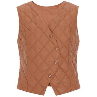 马天奴女新款纯色90%白鹅绒V领羽绒马甲背心内搭修身百搭时尚休闲