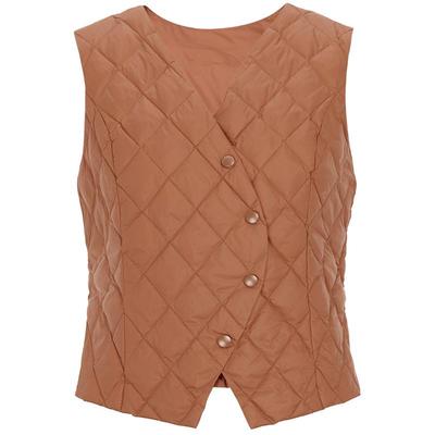 马天奴纯色V领鹅绒羽绒马甲