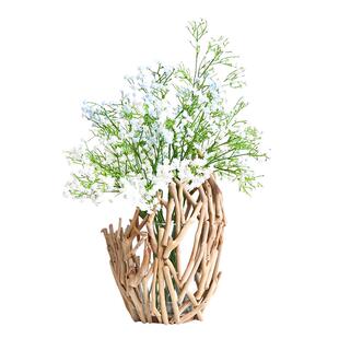 木质花瓶摆件客厅插花干花仿真花装饰家居高档餐桌面摆设绿植花艺