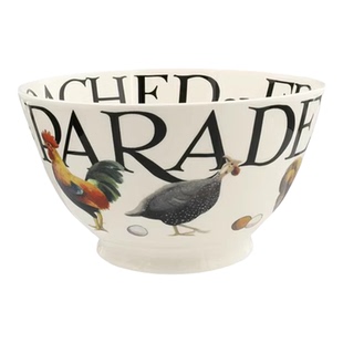 Emma Bridgewater家禽大游行中号做旧碗餐碗釉下彩emmabrigewater