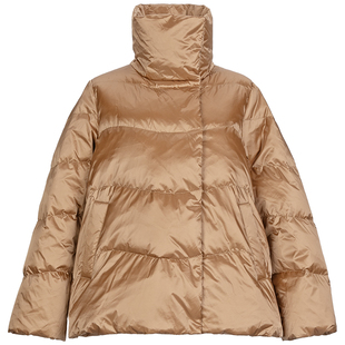 HONRN/红人时尚驼色轻薄短款白鹅绒羽绒服外套女款冬季HH55YR424