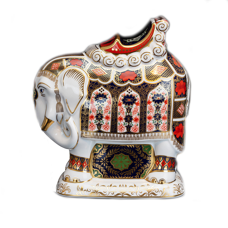 限量150英国 Royal Crown Derby 伊万里 harrods招财骨瓷大象摆件