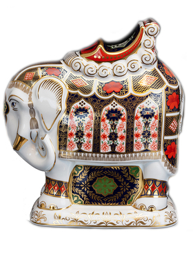 限量150英国 Royal Crown Derby 伊万里 harrods招财骨瓷大象摆件