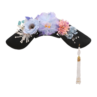 会舞台表演清新头饰古风汉服一体式发髻清代满族格格梳月旗头组合