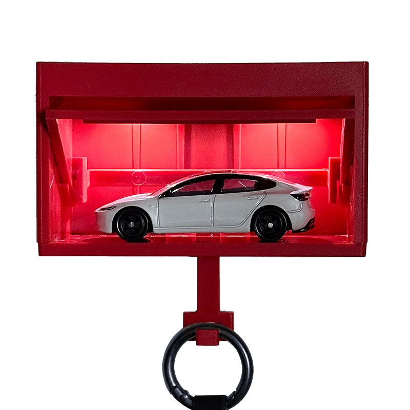 1比64感应灯车库造型钥匙盒车钥匙挂架合金车模收纳箱车模储藏盒