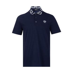 Versace/范思哲男希腊风图案领全棉短袖polo衫男士2025新款XY推广