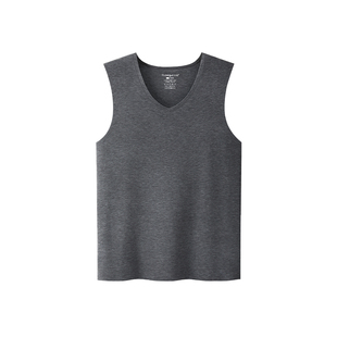 三枪保暖背心男款3A抗菌华绒羊绒蚕丝打底衫高弹拉绒无痕V领背心