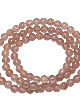 天然草莓晶三圈手串时尚小清新