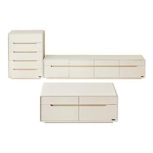 全友家居奶油风客厅茶几电视柜组合新款家用小户型储物收纳柜家具