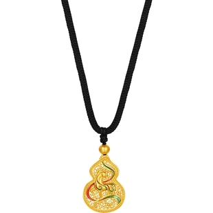 周六福黄金计价足金吉祥福禄古法敦煌彩马吊坠生肖马系列新年礼物