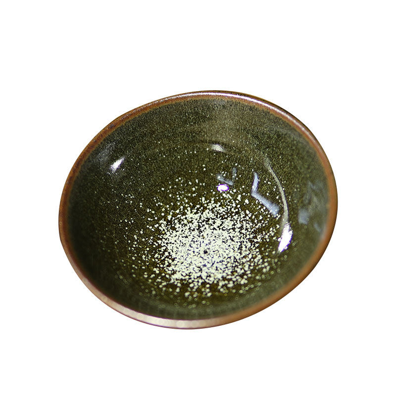 琢石建盏茶杯柴烧原矿冰裂茶末釉