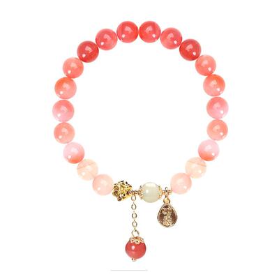 灵机麦玲玲天喜冰渐桃花玛瑙手链女小众轻奢气质时尚手串生日礼物