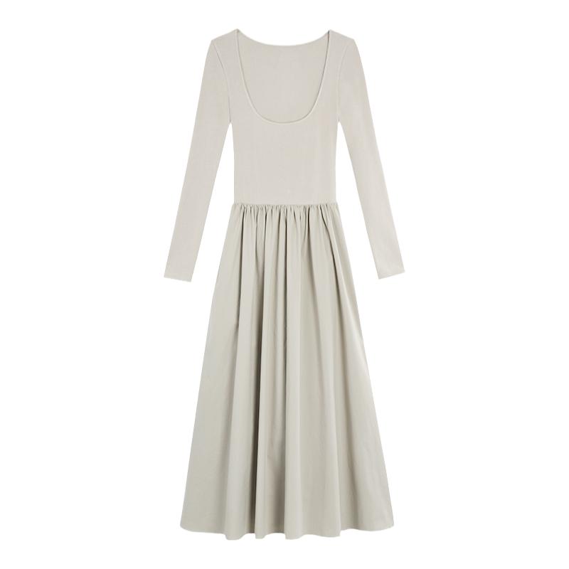 MULVAN 【现货6折】两件套带胸垫连衣裙女气质收腰显瘦a字长裙